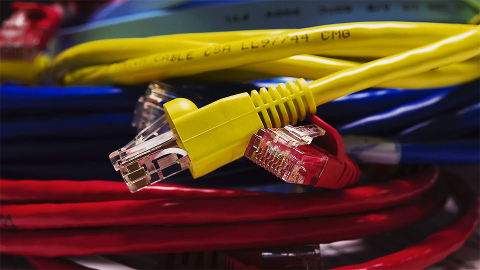 bundle of internet cables