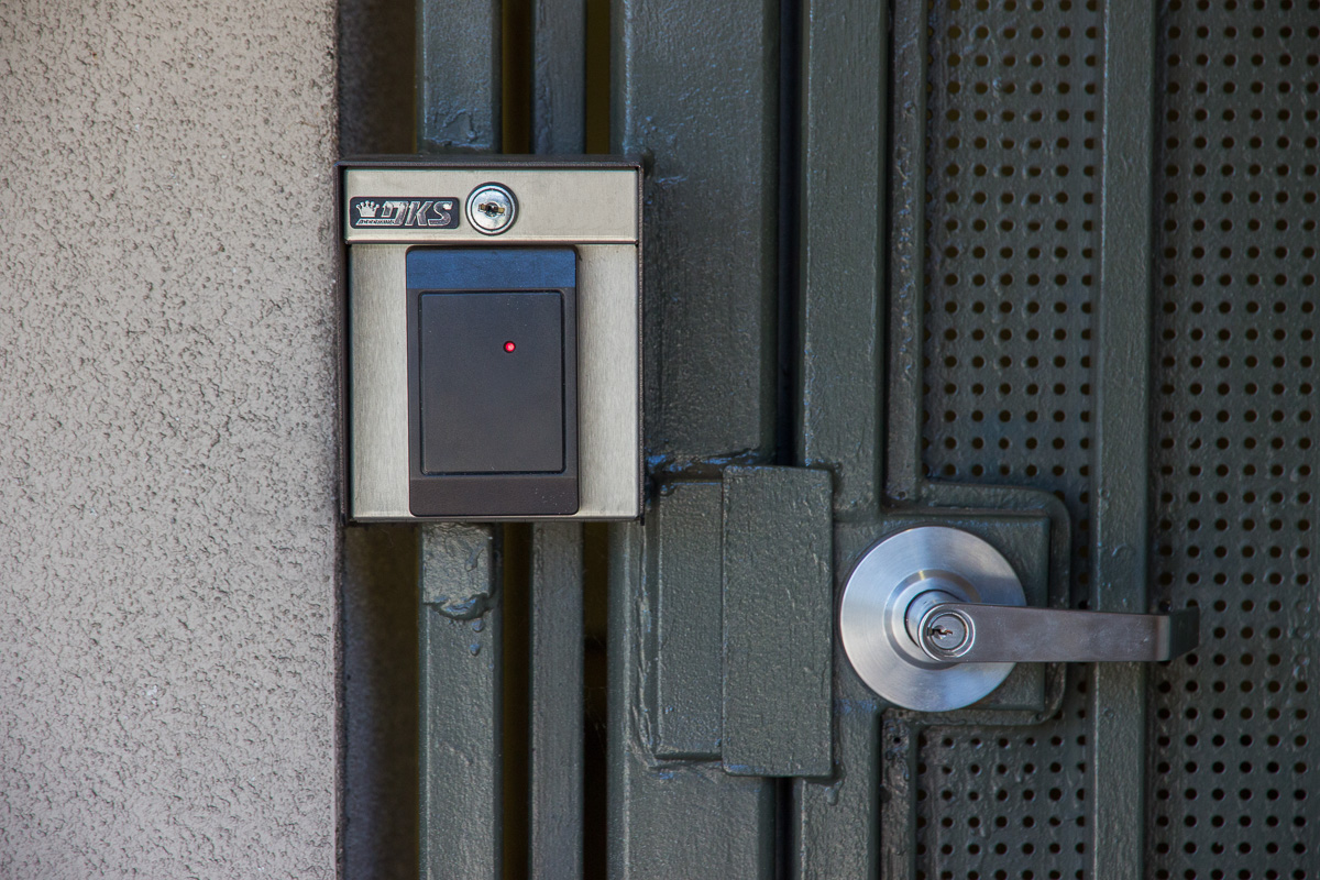 Access control on a door.