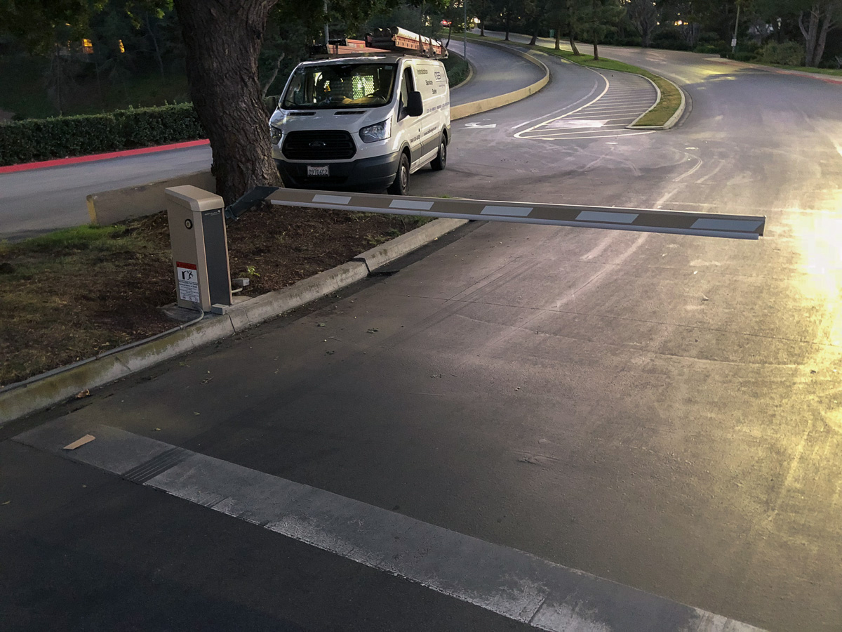 barrier gate with van.