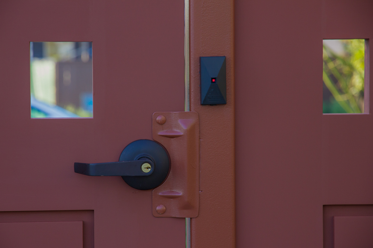 Door with access control reader