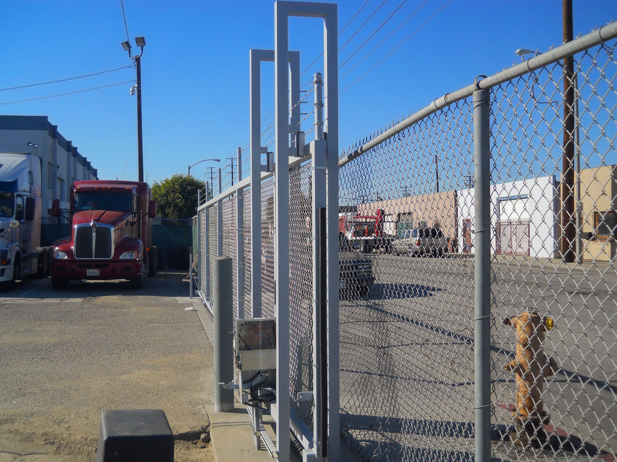 Chain link automatic gate.