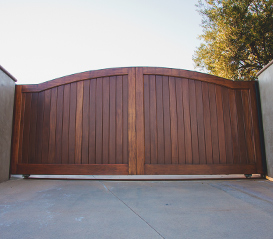 Wooden entry gate.