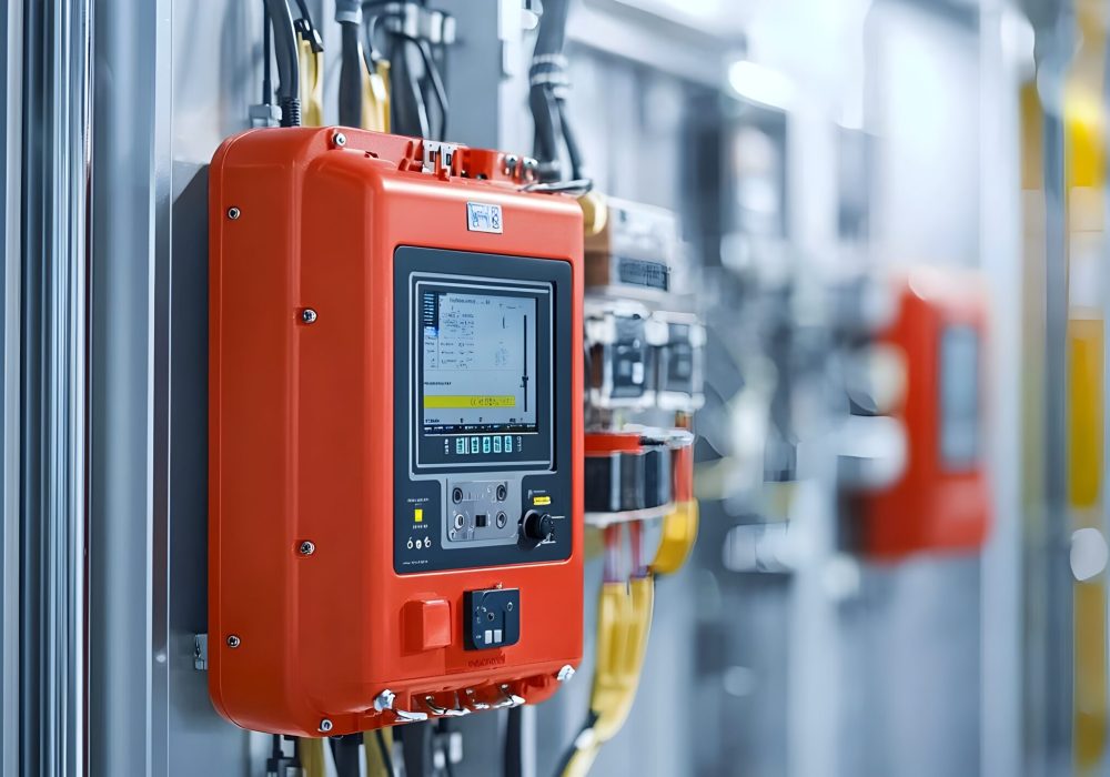 Fire Suppression System with Alarm Control Unit Installed in a Data Center Facility for Monitoring and Emergency Response Commercial Fire Panel